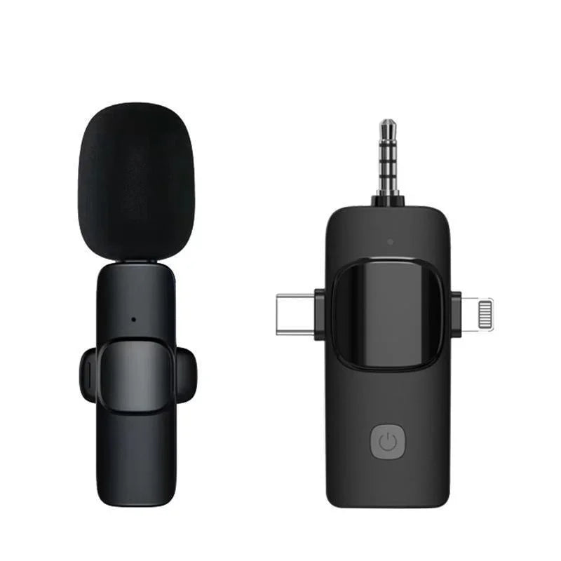 Basix Mini Lavalier Microphone Portable Audio Video Recording Mini Lapel Mic Wireless Microfone for IPhone TypeC ipad Game Phone