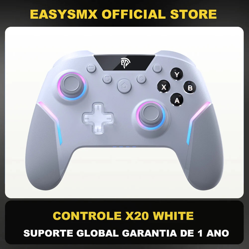 EasySMX X20 Wireless Gamepad Enhanced Controller Compatible with PC/NS/TV/Phone/Laptop, Hall Micro Triggers Joystick RGB Effect