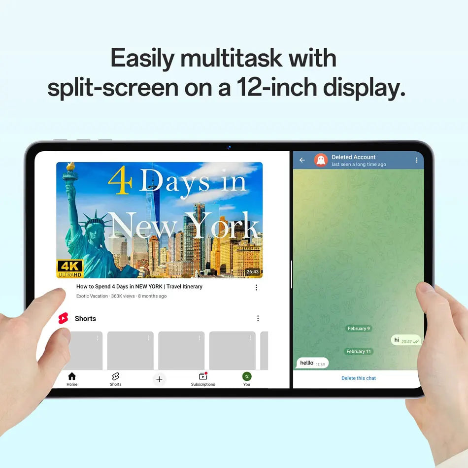 SVITOO Android Tablet 12 inch Large Screen Tablet 24GB+128GB 2K Display 18W Fast Charge 5MP+13MP Camera 8000mAh Battery Tablets