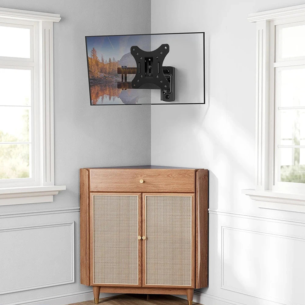 Full Motion Corner TV  Bracket  Wall Mount 10-32 In tv Monitor Holder  Swivel Tilts Adjustable Universal TV stand VESA 100x100mm